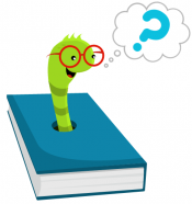 Worm in Book with Question Mark